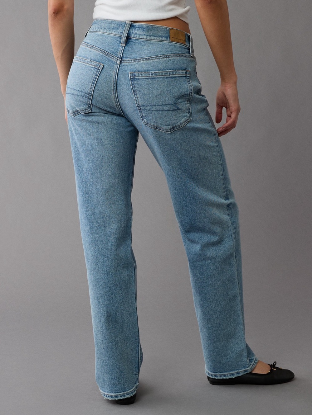 Classic High-Rise Light Blue Straight Leg Jeans - Women